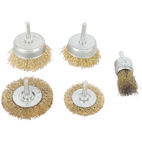 5 Pièces Brosse à Fil d'Acier Inoxydable Brosse Râpeuse en Coupe pour Meuleuse Décapage Rouille (1/5)