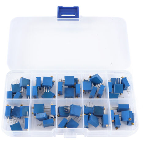 50 pièces potentiomètre ajustable 3296W - Valeurs 500Ω à 1MΩ - Résistance variable pour réglage de circuit (1/5)
