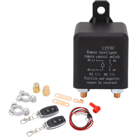 Télécommande sans fil 12V pour voiture, relais 200A à contact NO et bobine cuivre, double contrôle à distance (1/5)