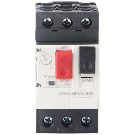 Disjoncteur de Protection Moteur GV2 ME10C 4 6.3A, Montage Rail DIN 35mm, Protection contre les Surcharges et Courts-Circuits, AC690V (1/5)