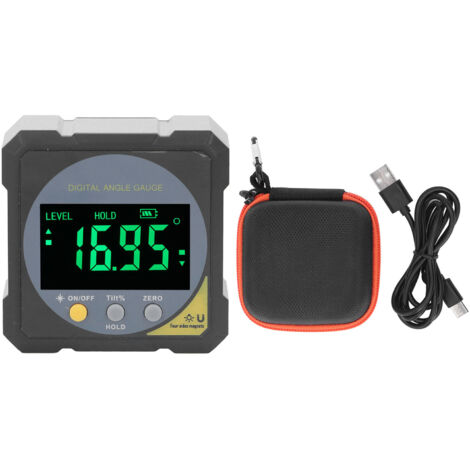 Jauge d'angle numérique LCD étanche IP54 avec rétroéclairage et inclinomètre magnétique (1/5)