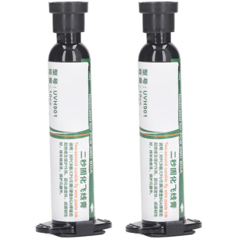2 Pièces Masque à Souder UV pour PCB, Encre de Réparation BGA, Peinture Résistante Isolante, Séchage Rapide 2 Secondes, Haute Température, Blanc Laiteux (1/5)