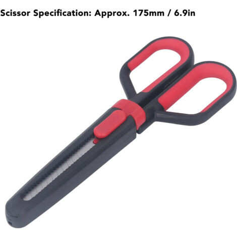 Couteau de précision rétractable en acier inoxydable avec ciseaux intégrés pour bureau, école et maison (1/5)
