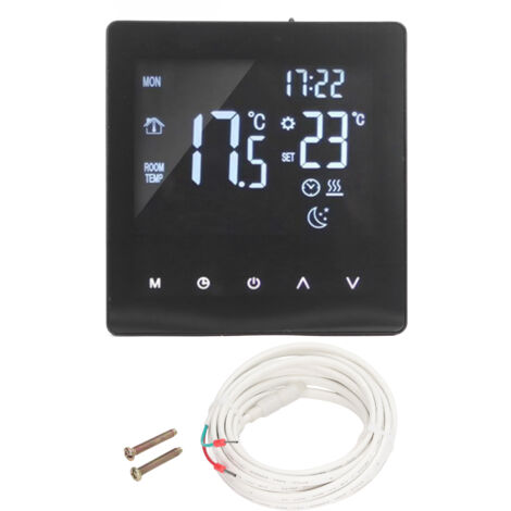 Thermostat Intelligent WiFi pour Chauffage au Sol avec Affichage Double et Câble de 3 m, 16A, 90‑240V AC (1/5)