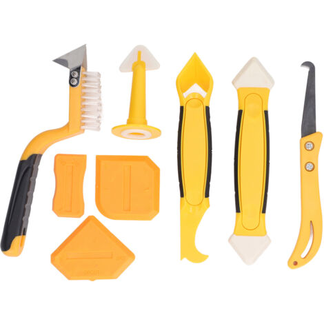 Kit de 8 outils à joint silicone, grattoir et lisseur pour carrelage salle de bain et cuisine (1/5)