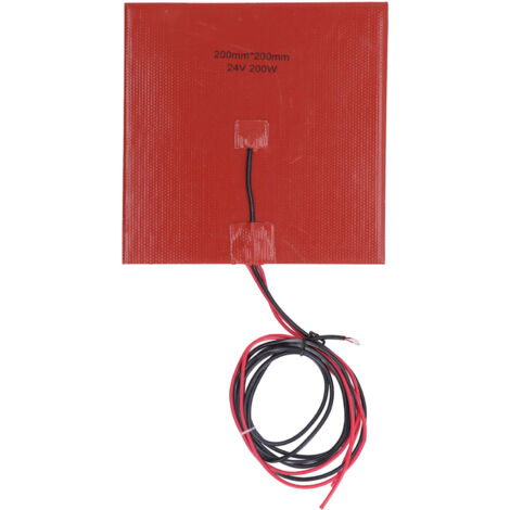 Tapis chauffant silicone 200x200mm 200W 180℃ pour plateau imprimante 3D 24V (1/5)