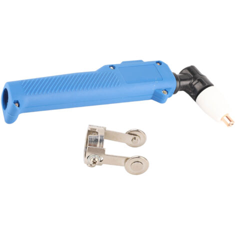 Tête de torche plasma PT31 avec poignée incurvée et rouleau guide pour coupeuse à main bleue