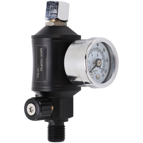 Régulateur de pression d'air avec filtre, manomètre et valve de réglage 1/4 NPT pour pistolet à peinture (1/5)