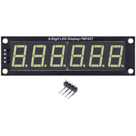 Tube numérique LED 6 chiffres 7 segments avec affichage décimal lumière blanche (1/5)