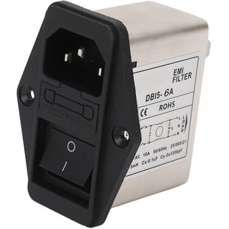 Filtre EMI Monophasé avec Prise IEC pour Équipement Médical, Suppresseur de Bruit 115-250V AC