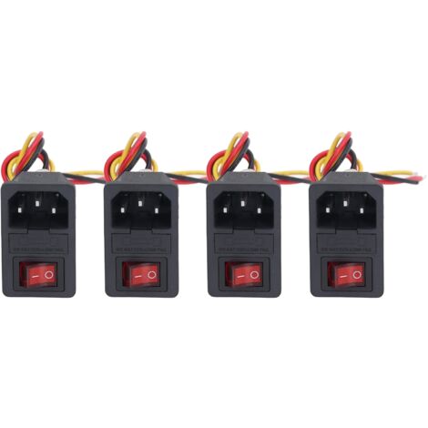 Interrupteur à bascule IEC320 C14 avec voyant, 250V 10A, 4 pièces pour imprimante 3D (1/5)