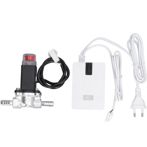 Détecteur de Fuite de Gaz avec Alarme Sonore et Visuelle 12VDC, Vanne d'Arrêt Automatique, Alimentation AC 90‑240V Prise UE (1/5)