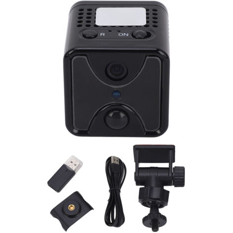 Caméra de Sécurité WiFi 2.4GHz 4K Mini avec Détection de Mouvement, Vision Nocturne et Batterie Intégrée