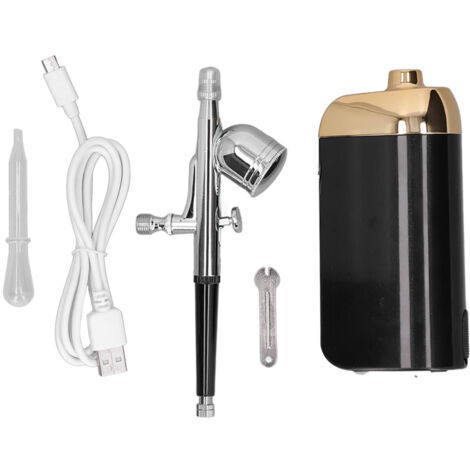 Pistolet à Brume Faciale Portable USB Rechargeable - Appareil de Pulvérisation pour Soins de Peau et Décoration de Gâteaux Noir (1/5)
