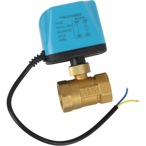 Vanne à bille motorisée 2 voies DN25 12‑24V CC, accessoire pour équipement hydraulique industriel à fermeture normale (1/5)