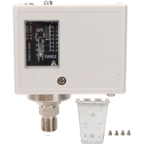Interrupteur de pression pour compresseur à air, noyau en laiton, filetage fin, compatible chaudière, sécheuse et climatisation, 125V-250V, interface G1/4 (1/5)