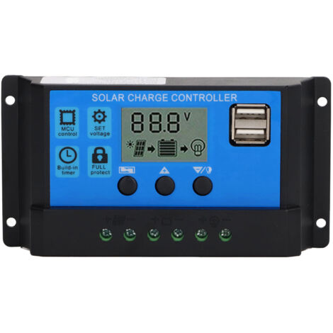 Régulateur Solaire PWM 90A avec Affichage LCD pour Panneaux Photovoltaïques 12V/24V (1/5)