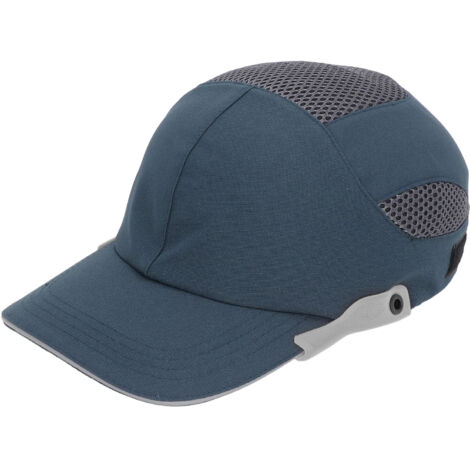 Casquette de protection à visière ajustable et respirante pour le sport et le travail, avec bordure grise et bleue (1/5)