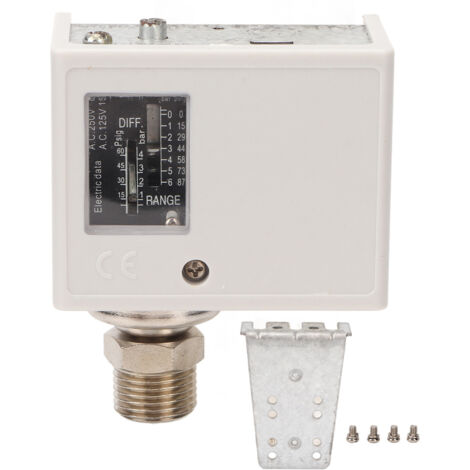 Interrupteur de pression pour compresseur à air, noyau laiton, filetage fin, compatible chaudière, sécheuse, AC125V/250V, interface G1/2 (1/5)
