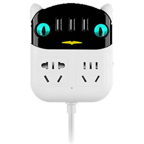 Multifonction Prise Multiple USB avec Ports Secteur Antifeu ABS pour Bureau Maison, 220V Fiche CN (1/5)
