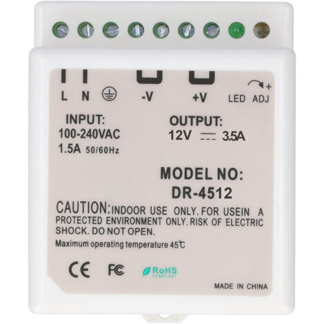 Alimentation à découpage LED réglable 12V 45W pour armoire électrique sur rail DIN (1/5)