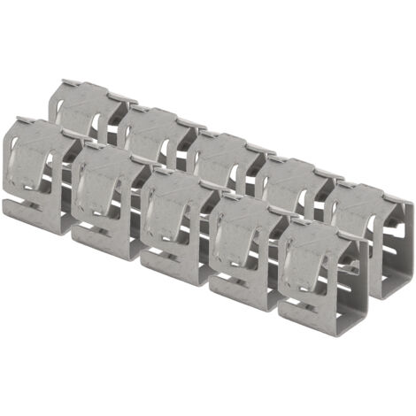 10 Pièces de Fixation pour Panneaux Solaires en Acier à Ressort avec Revêtement Zinc-Aluminium, Support de Rail d'Extrémité pour Installation (1/5)