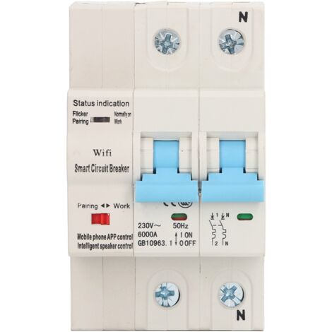 Disjoncteur Intelligent WiFi 2P 32A avec Contrôle à Distance et Fonction Temporisation, Montage sur Rail DIN AC230V (1/5)