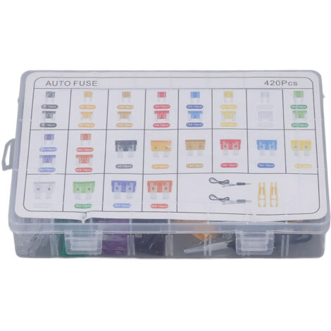 435 Pièces Fusibles Auto Haute Conductivité - Kit avec Testeur de Circuit pour Voiture (1/5)