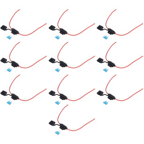 Porte-fusible étanche 10 pièces, facile à installer, résistance à la fusion, avec fusibles 15A, câble 16AWG (1/5)