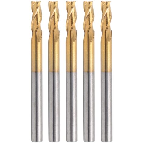 5 Fraises 3 Têtes en Carbure de Tungstène 3.175 mm pour Usinage Métal et Bois (1/5)