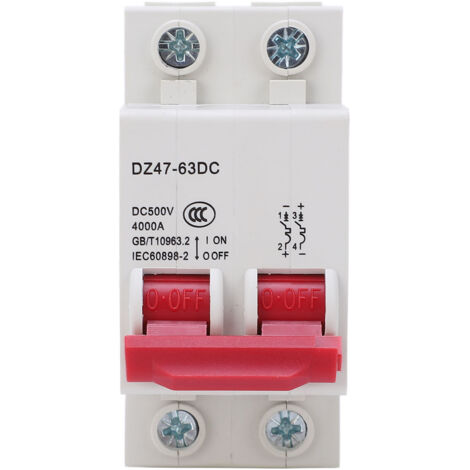 Disjoncteur Photovoltaïque DC 2P 500V 25A pour Protection Surcharge Court-Circuit (1/5)