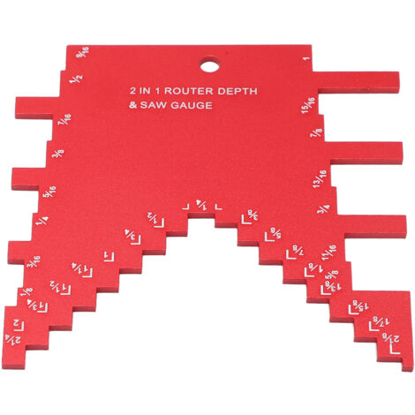 Jauge de profondeur 2 en 1 en alliage d'aluminium, marquages laser précis pour scie sur table et défonceuse, rouge (1/5)
