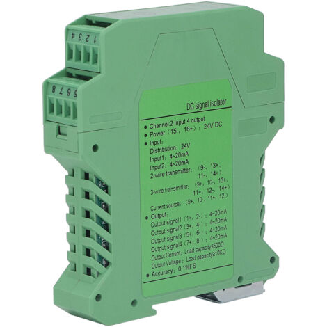 Isolateur de Signal 24V DC 2 Entrées 4 Sorties Conditionneur Transmetteur pour PLC Détection 0-5V (1/5)