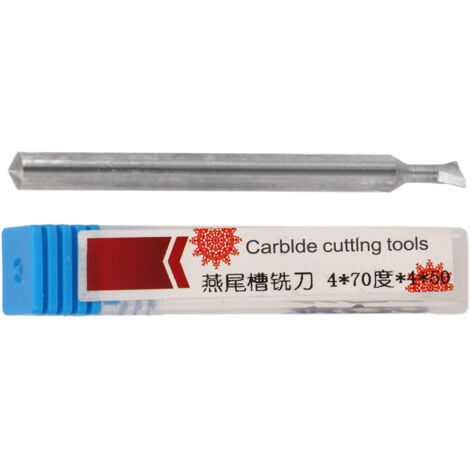 Fraises queue d'aronde carbure 4mm 2 dents pour métal, longueur 50mm, angle 70° - Outil de coupe professionnel (1/5)