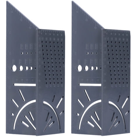2 Pièces Équerre 3D Multifonction Outil de Mesure Menuiserie 20x7x6,5cm (1/5)