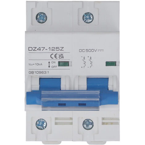 Disjoncteur DC 2P 80A 500V pour Système Solaire Photovoltaïque - Protection 10kA (1/5)
