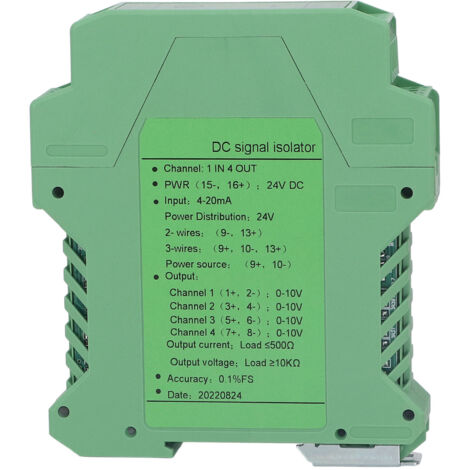 Isolateur de Signal Courant Continu 1 Entrée 4 Sorties pour PLC et Circuits 0-10V (1/5)