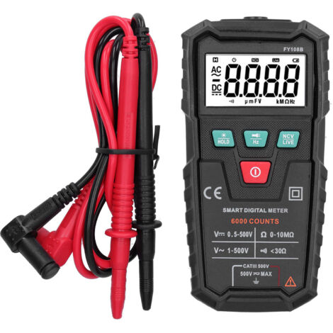 Multimètre numérique automatique FY108B pour électriciens - Mesure tension AC/DC et résistance (1/5)