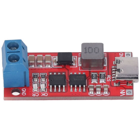 Chargeur de batterie 3S avec module élévateur USB-C, carte PCB convertisseur boost DC 3-6V 4A pour charge rapide (1/5)