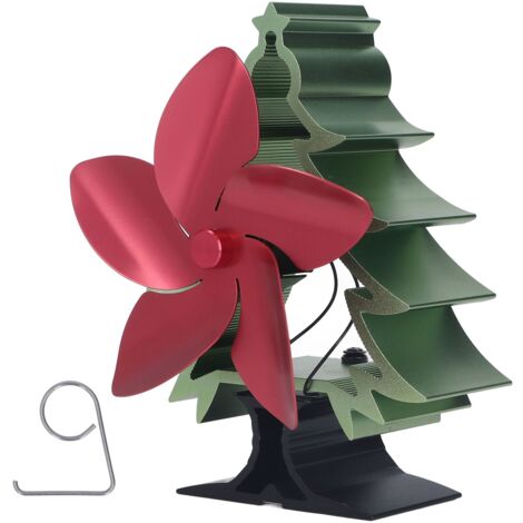 Ventilateur de Poêle à 5 Pales Alimenté par la Chaleur, Vitesse Réglable, Style Arbre de Noël pour Cheminée (1/5)