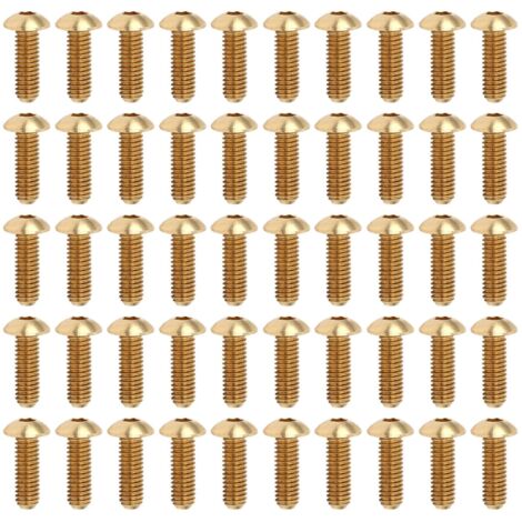 50 Vis à tête bombée hexagonale creuse en cuivre pur M4 x 12 mm - Accessoires de quincaillerie et fixations (1/5)
