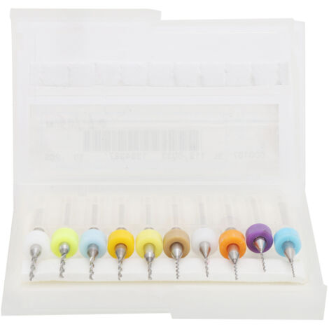 10 Fraises Carbure Miniature pour Circuits Imprimés - Accessoires de Perçage Fin 0.6-1.5mm (1/5)
