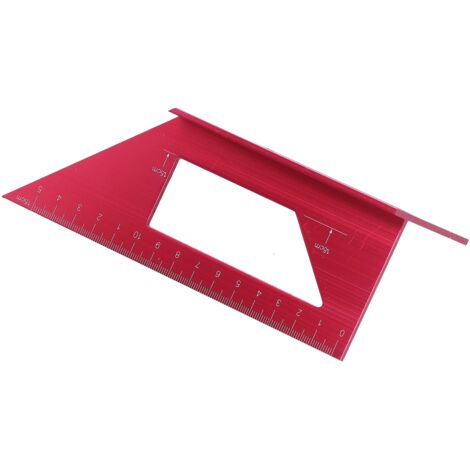 Équerre de mesure d'angle 3D 45°/90° pour menuiserie, outil de précision en rouge (1/5)