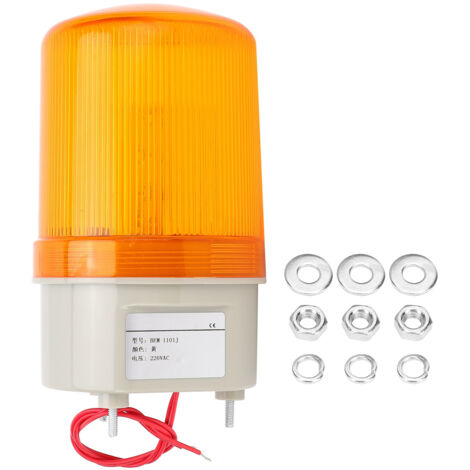 Feu de signalisation LED sonore pour véhicules d'urgence, équipement d'alarme 220VAC jaune (1/5)