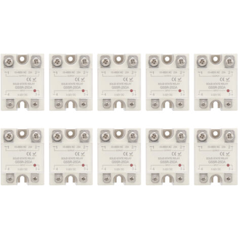 10 Relais à Semi-conducteurs SSR 25A, Commande DC pour Applications de Contrôle Automatique GSSR-25DA (1/5)