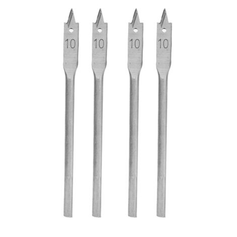 Lot de 4 mèches plates pour bois en acier haute teneur en carbone, outils de perçage menuiserie 10mm (1/5)