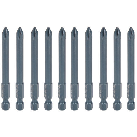 10 Pièces Embouts de Tournevis Électrique Acier Allié S2 Magnétiques 75 x 6.3mm Bleu (1/5)