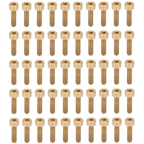50 pièces vis à tête hexagonale creuse en cuivre M4 x 15mm, fournitures industrielles et outils de fixation (1/5)