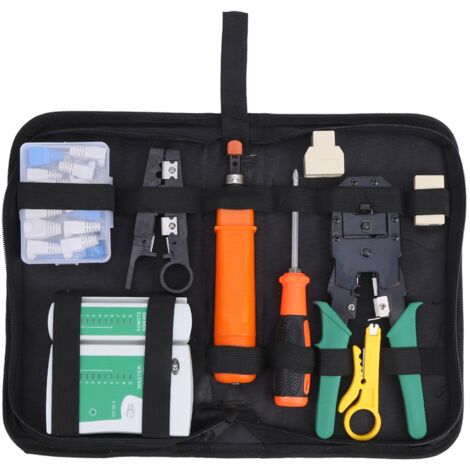 Ensemble d'Outils de Câblage Réseau Portable avec Détecteur de Câble Professionnel YG‑P310 9V CC (1/5)