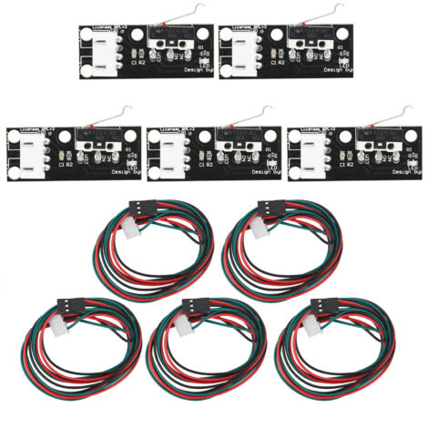 Interrupteur de Fin de Course Mécanique 3 Broches avec Câble de 70cm pour Imprimante 3D, Accessoire d'Arrêt Noir (1/5)